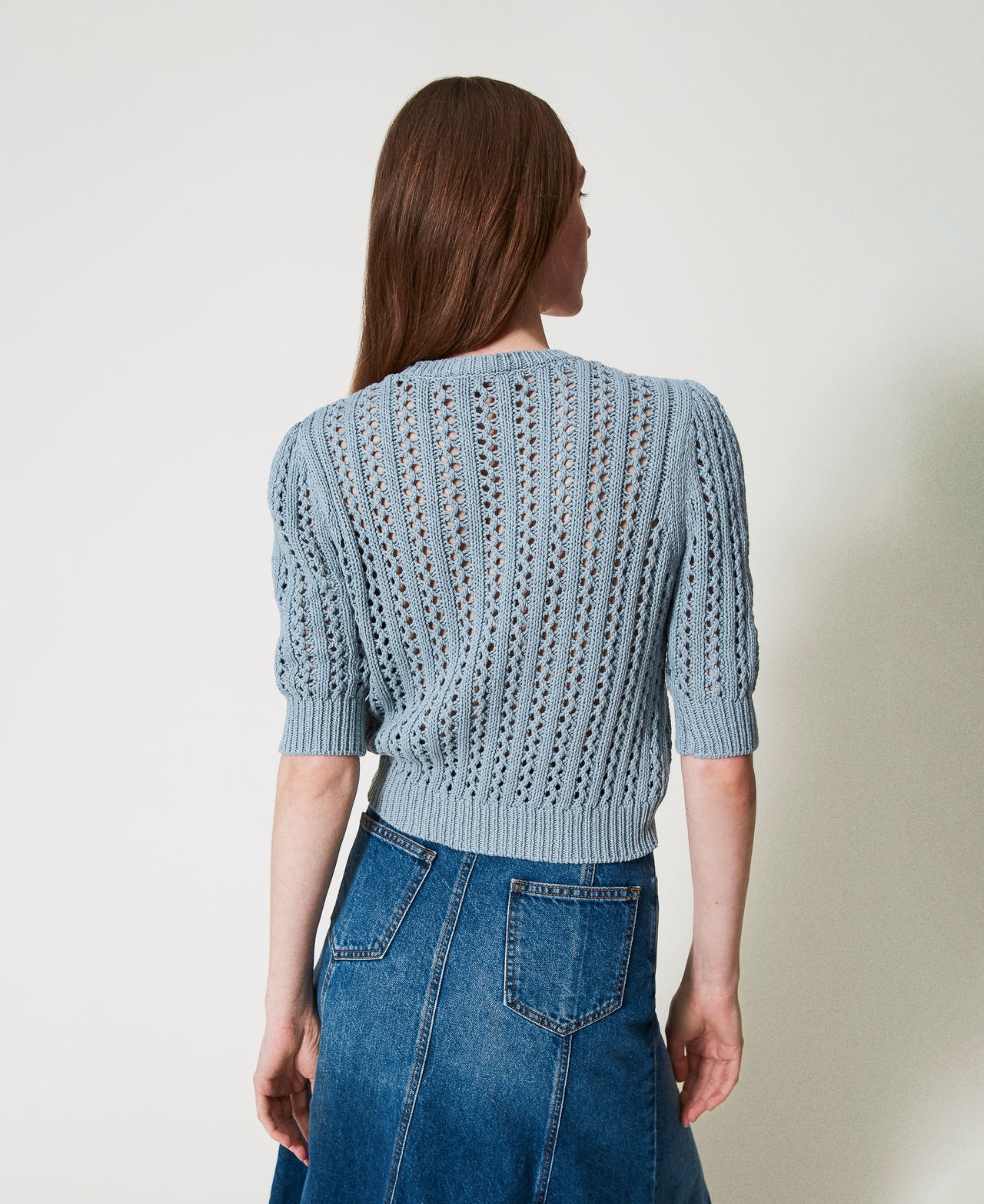 Jersey con broche de ganchillo Gris &laquo;Azul Beb&eacute;&raquo; Mujer 251TP3361_00485_03