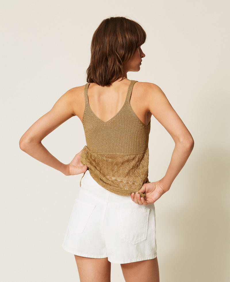 Bull denim shorts with belt White Snow Woman 261TT2471_00282_03