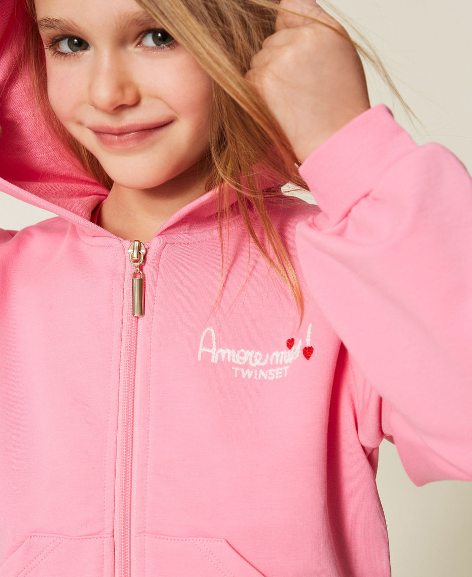 Felpa baby e pantaloni cropped Rosa "Aurora Pink" Bambina 261GB2191_07207_04