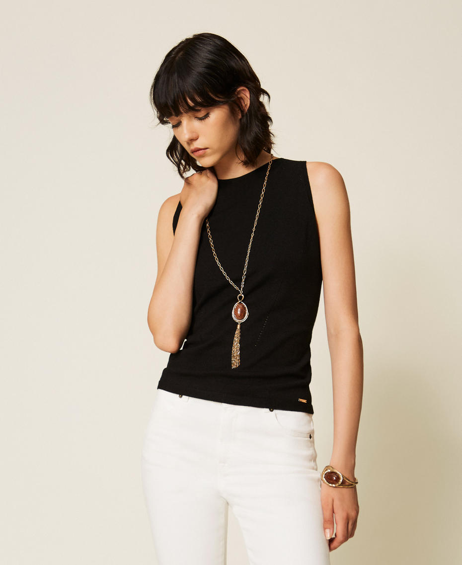 Dual use fitted knit top Black Woman 262TP3Q14_00006_01