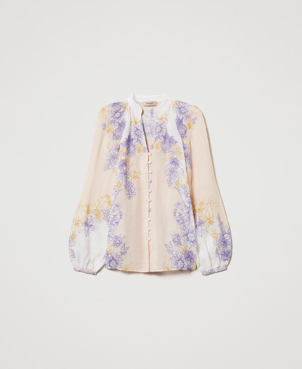 Camicia in rami&egrave; a fiori