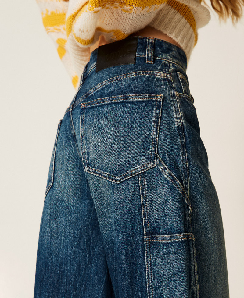 Wide-leg jeans with five pockets "Mid Denim" Blue Woman 252AP2421_01611_04
