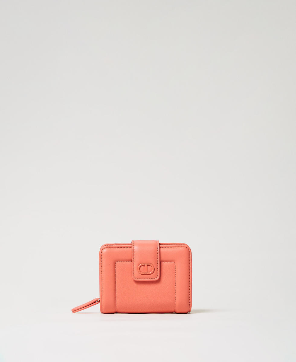 メル84442 Portafoglio zip around con Oval T Donna, Arancio | TWINSET