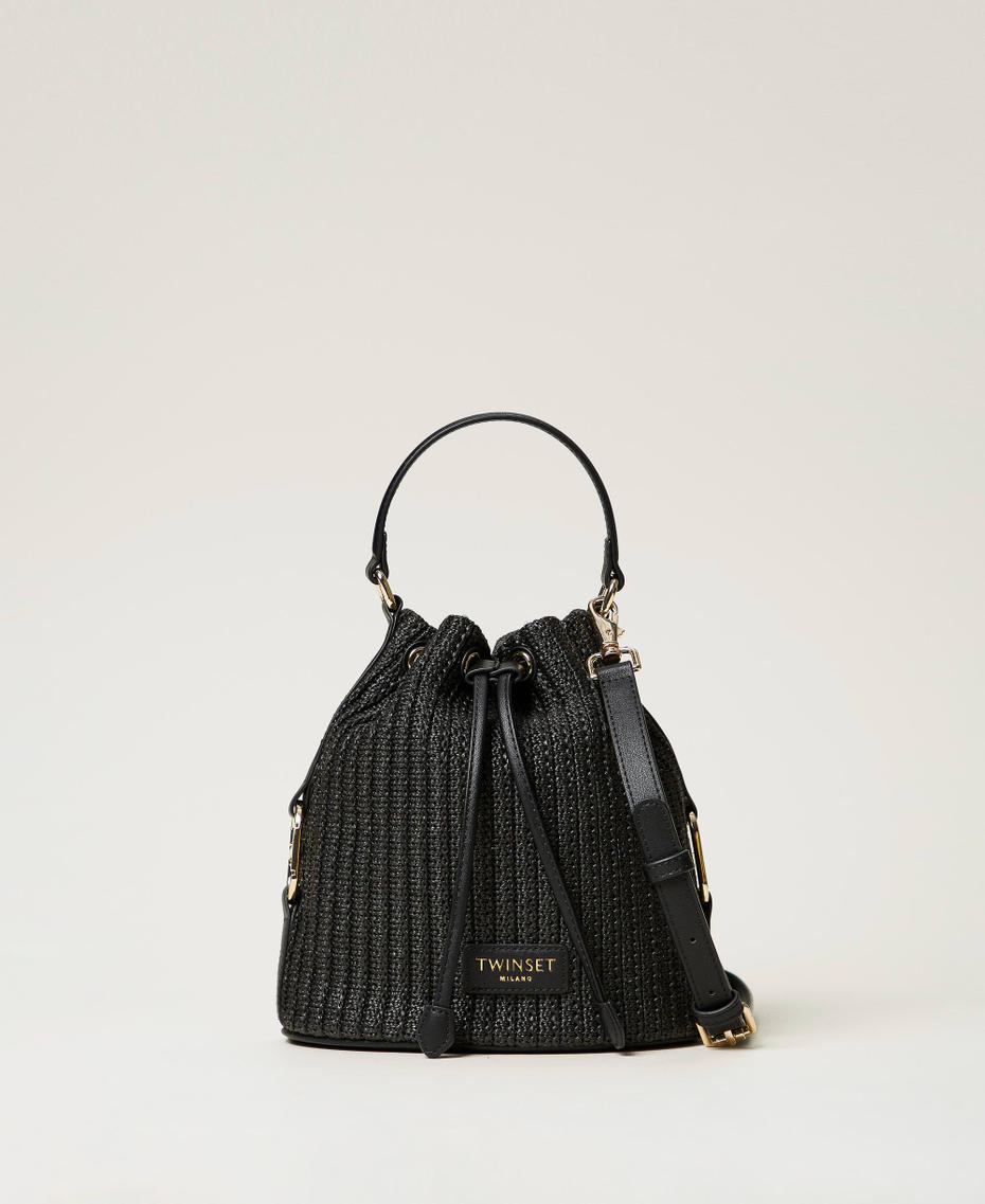 ‘Grace’ faux straw bucket bag Black Woman 251TB7381_00006_01