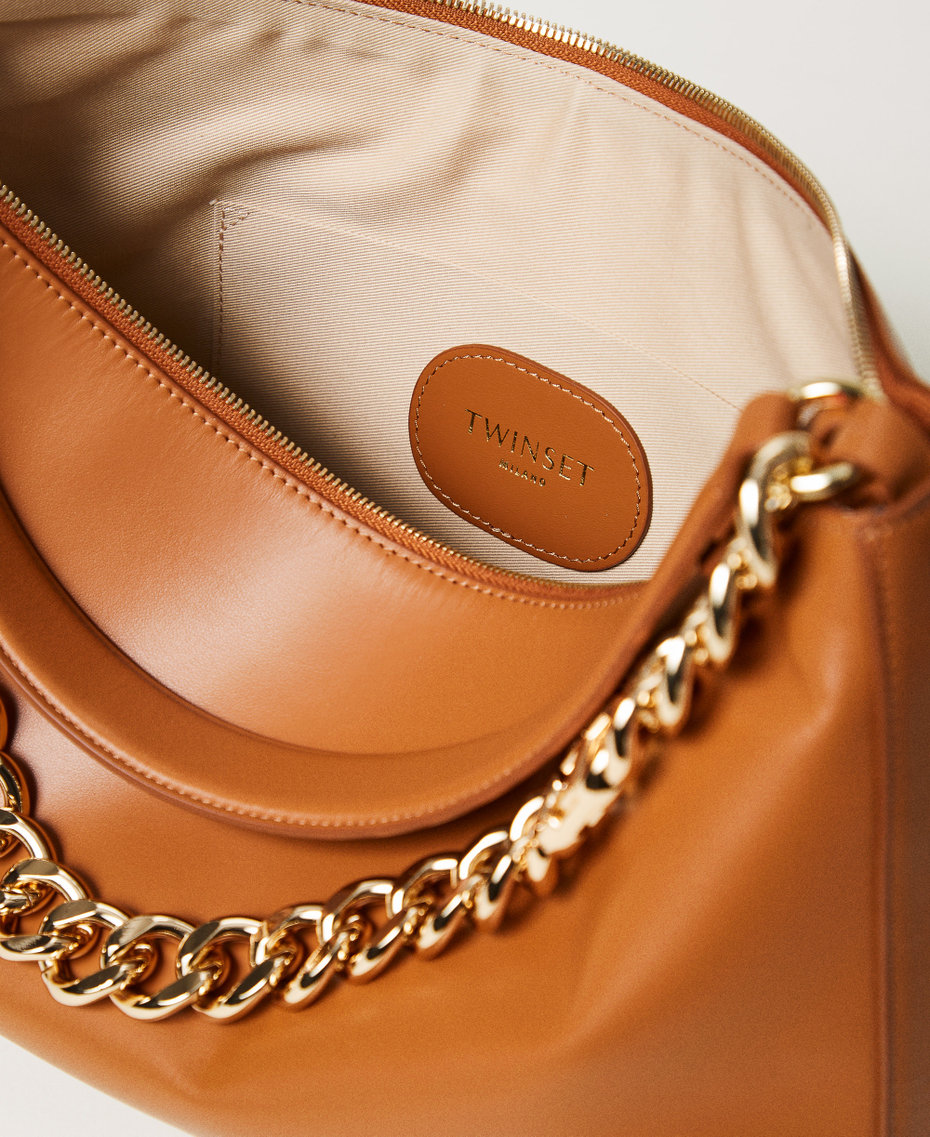 'Liliane' medium leather bag Leather Brown Woman 999TB7010_00057_03