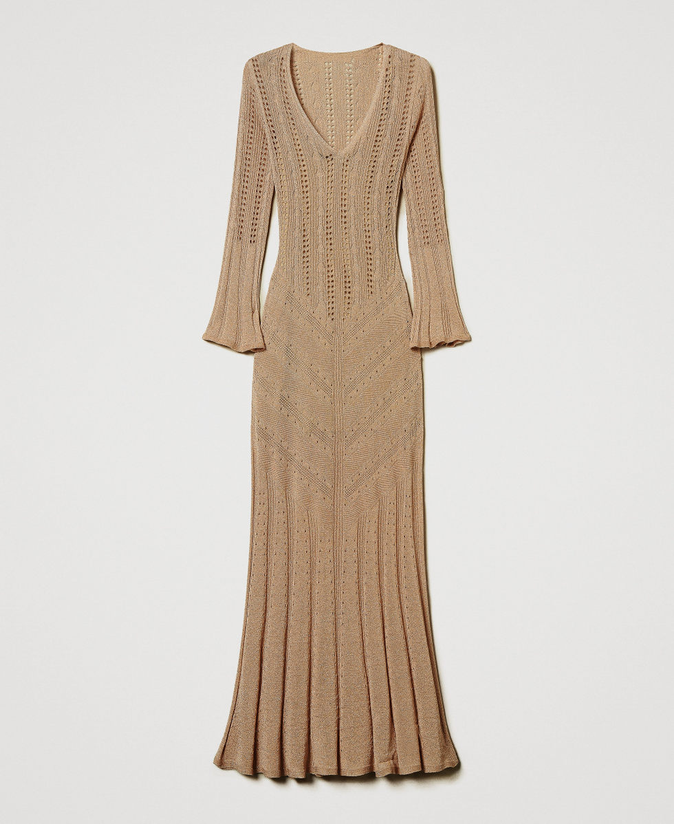 Long dual-use knit dress Woman, Pink | TWINSET Milano