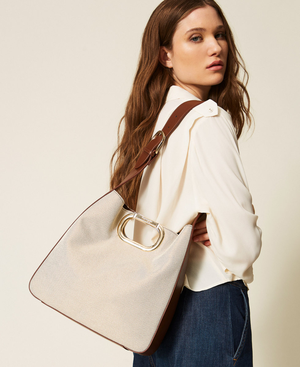 Lila canvas hobo bag