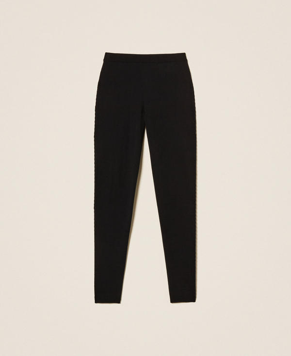 Strickleggings mit Galonstreifen