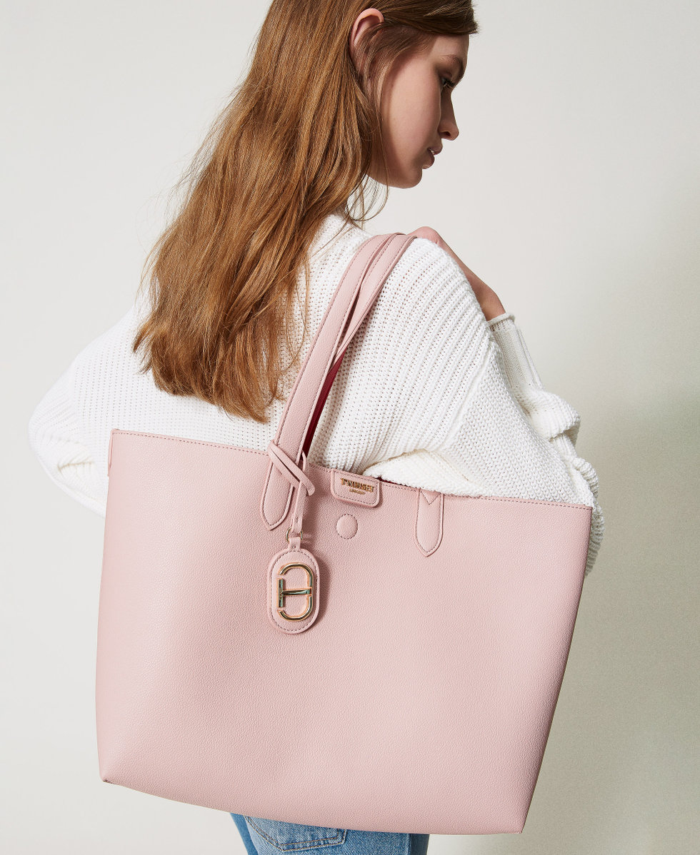 &lsquo;Everywhere&lsquo; reversible shopper bag Two-tone Parisienne Pink/Red Woman 251TB7300_12241_T0