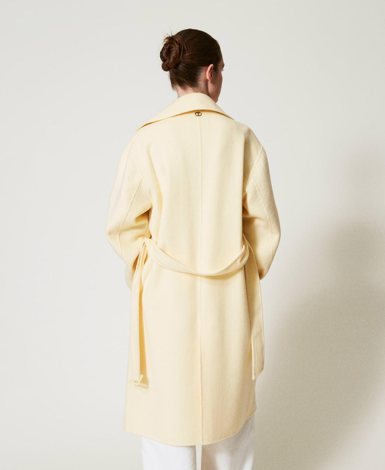 Doubled wool blend cloth coat Vanilla Woman 251TP2232_12143_03