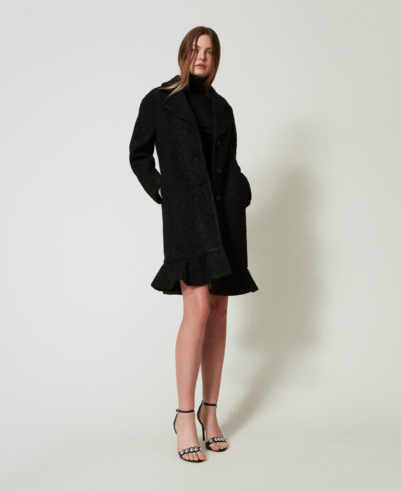 Short plumetis tulle dress Black Woman 242AT2130_00006_T0