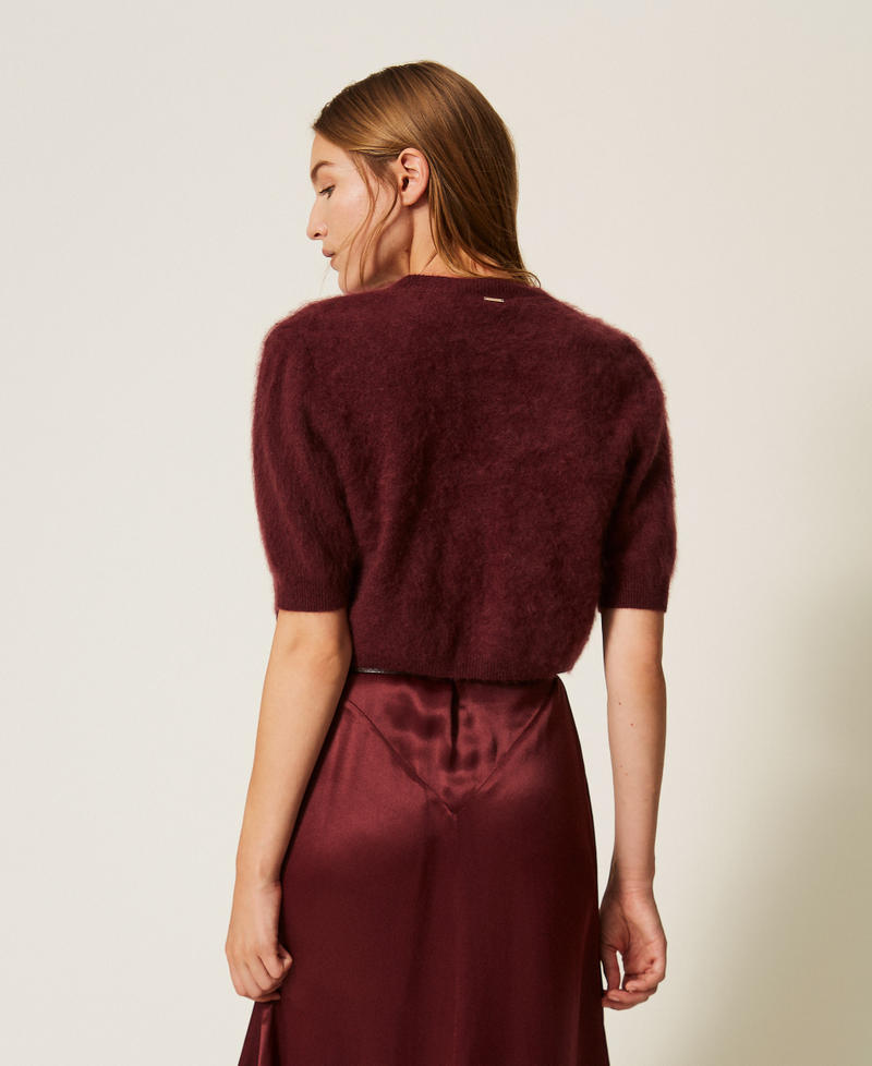Brushed wool blend shrug Bordeaux Woman 262TT3022_00020_03