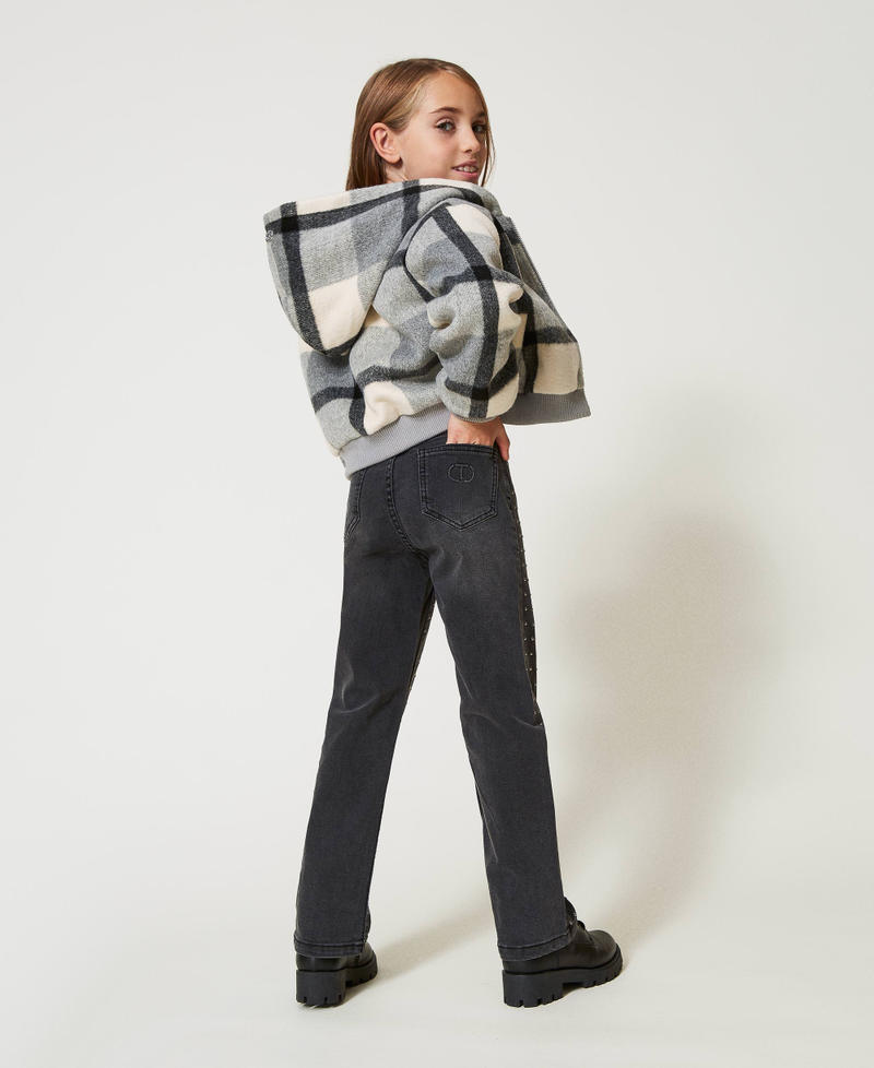 Five-pocket jeans with studs Old Black Denim Girl 242GJ2272_11835_03