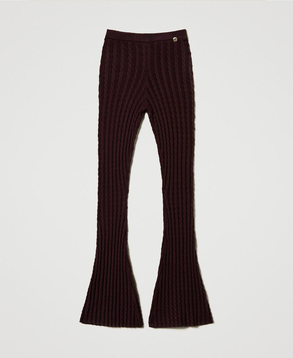 Pantalones flare de punto con ochos Potent Purple Mujer 242AT3231_11963_S0