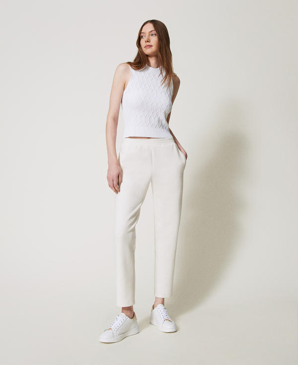 Scuba fabric cigarette trousers