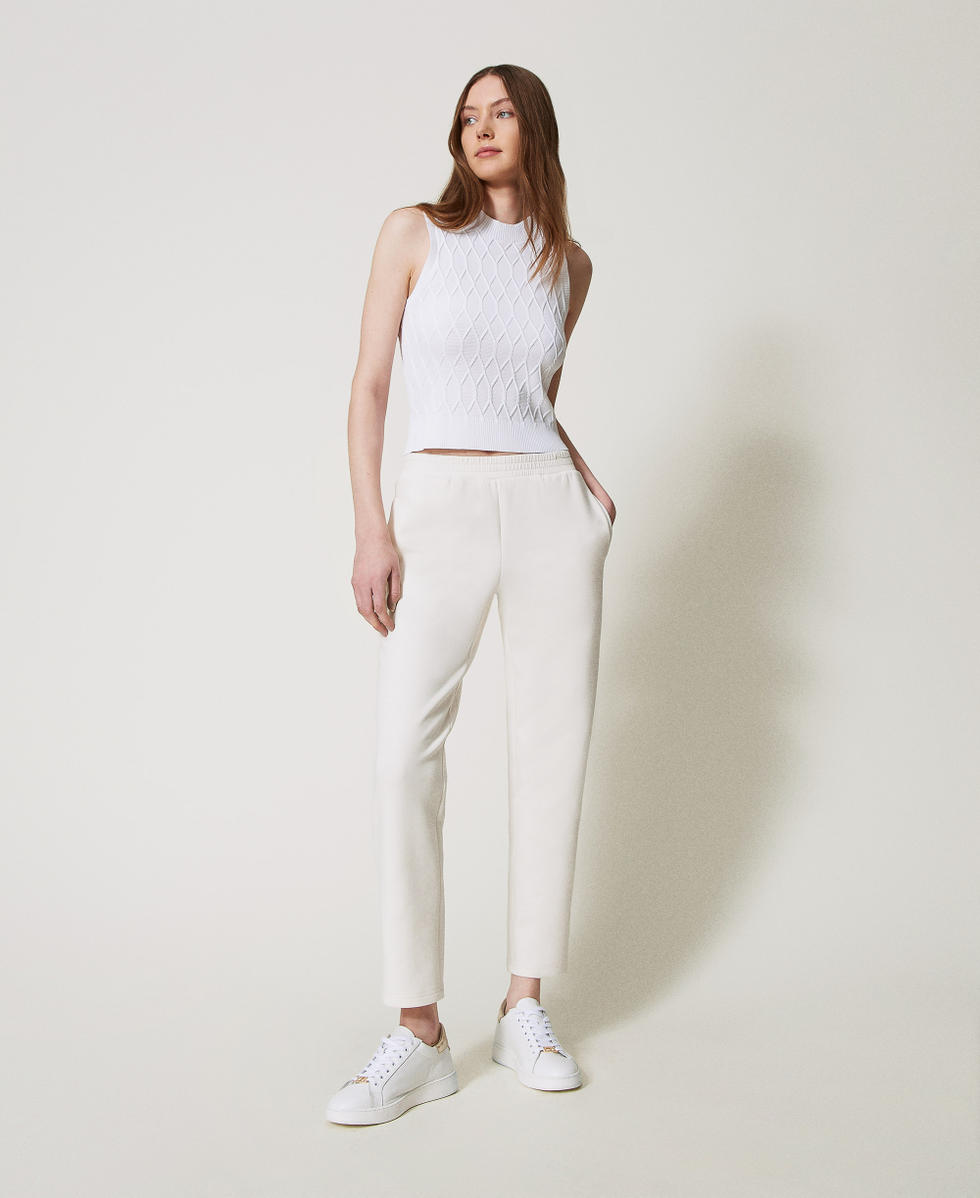 Pantalones pitillo de tejido scuba White Cloud Mujer 251LL2VFF_12105_01
