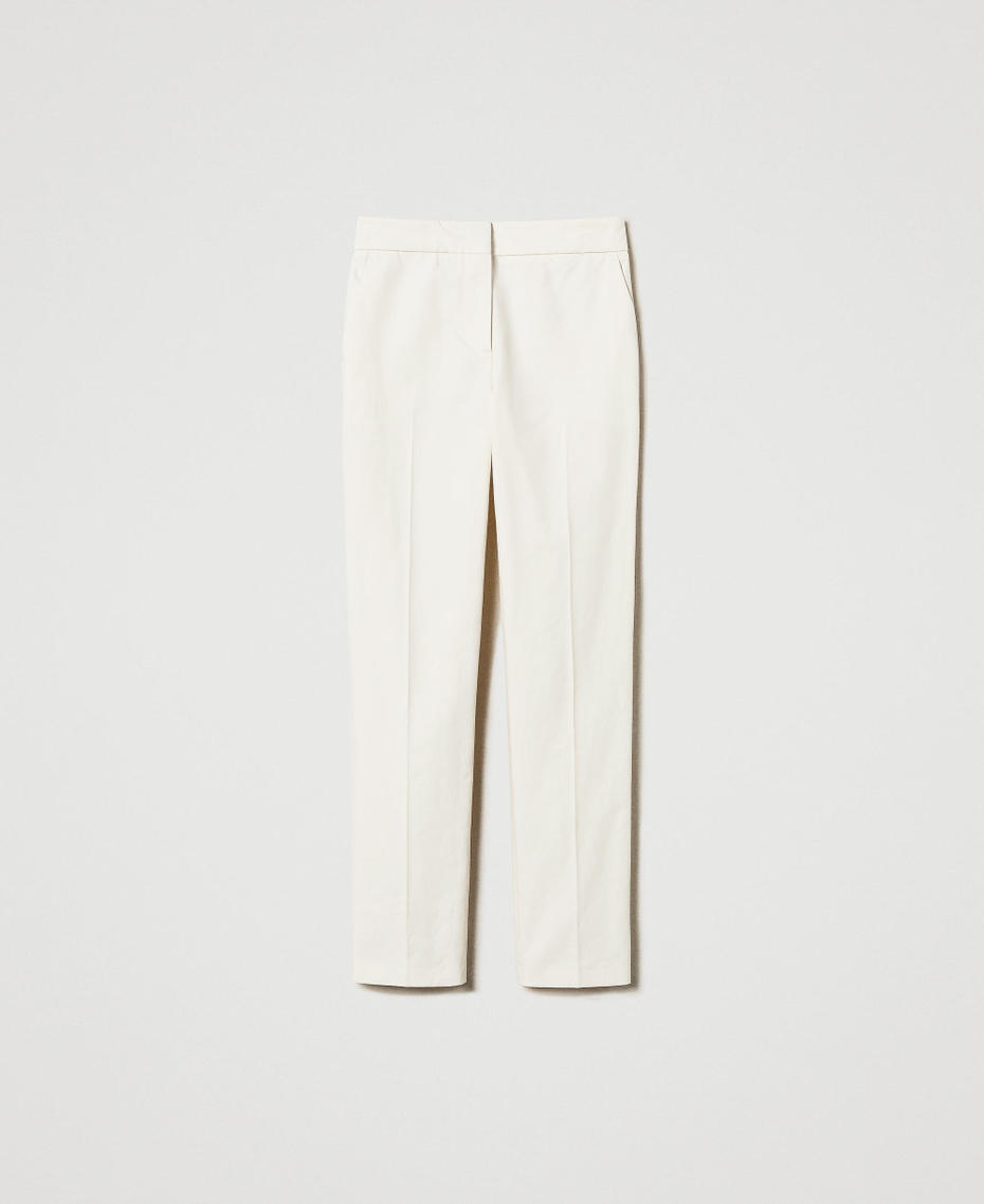 Straight cotton-blend gabardine trousers Mother Of Pearl Woman 251TP2211_00059_S0