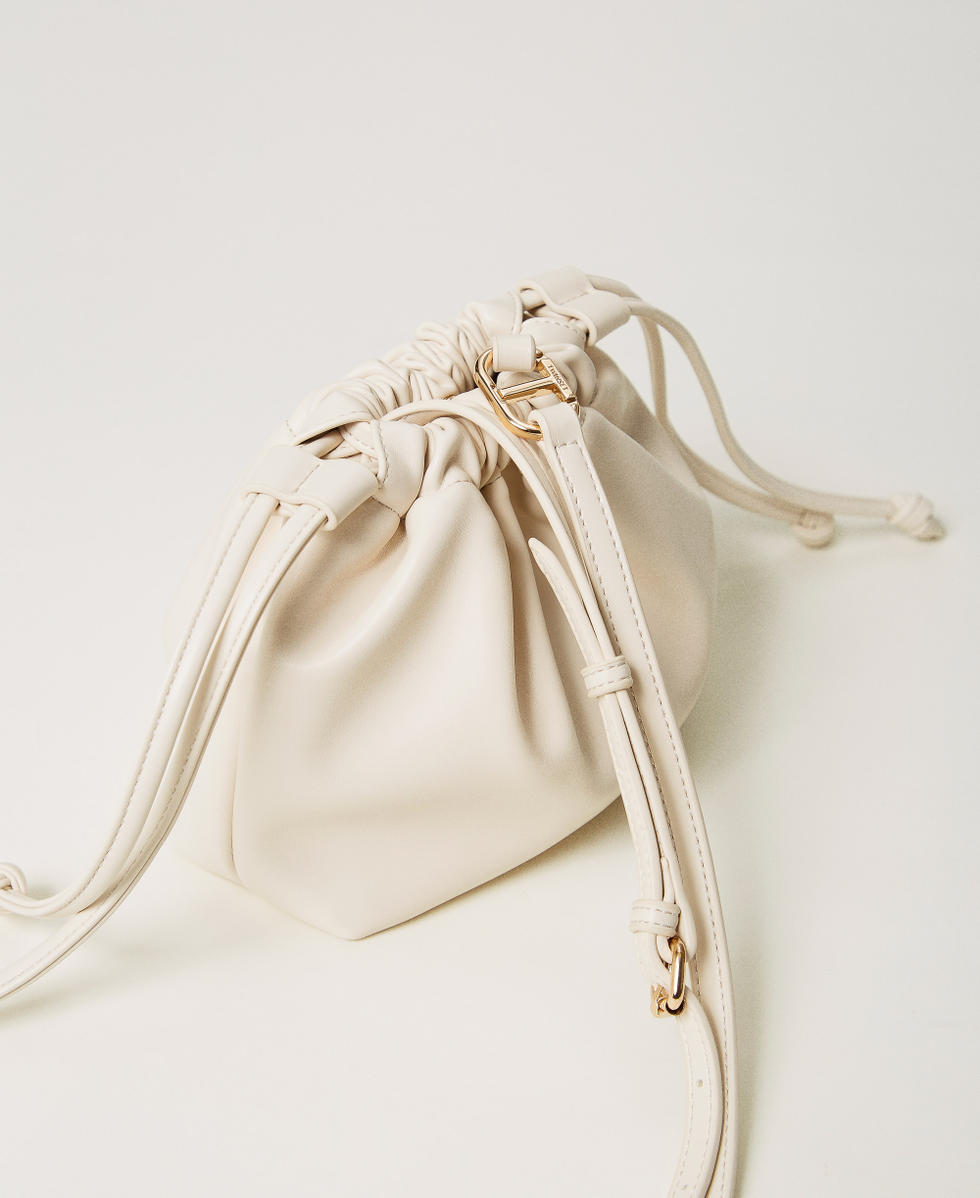 Shoulder bag with ruching White Snow Woman 251TD8032_00282_03