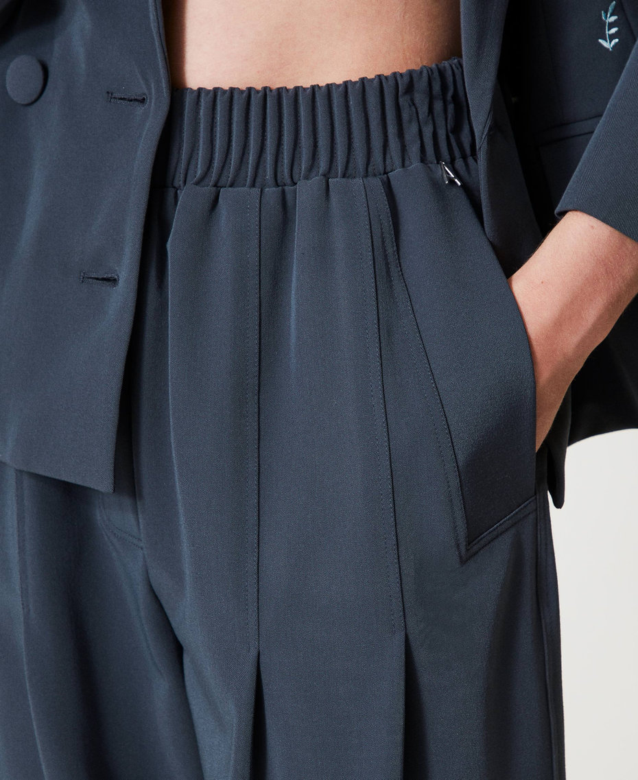 Wide trousers with pleats Blue Fusion Woman 251AP2081_12372_03