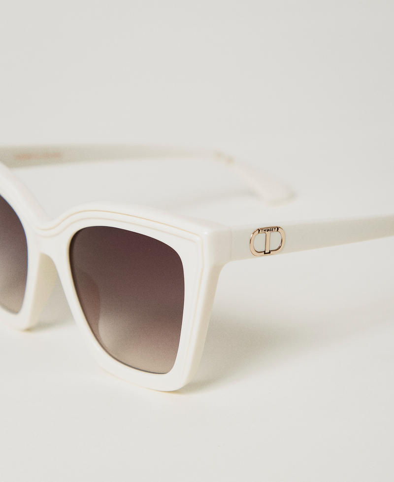 Quadratische Sonnenbrille Shiny White Snow Frau 999TZ5063_12466_03