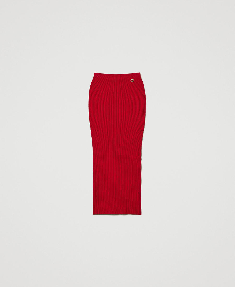 Jupe maxi en lin mélangé - Orange/motif cachemire - FEMME | H&M BE