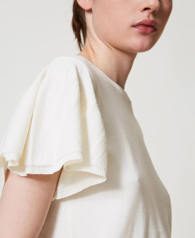 Knit T-shirt with scalloped hem White Snow Woman 251TP3013_00282_04
