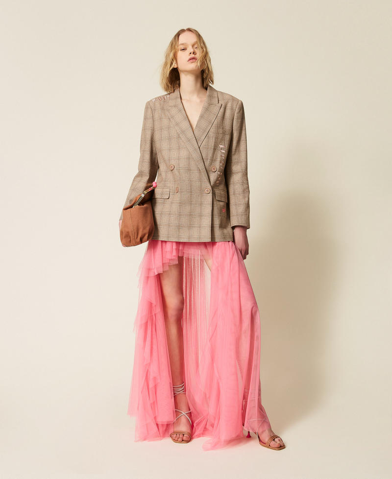 MYFO check blazer with embroidery Nude Beige Shade Check Woman 261AQ2020_13509_T0