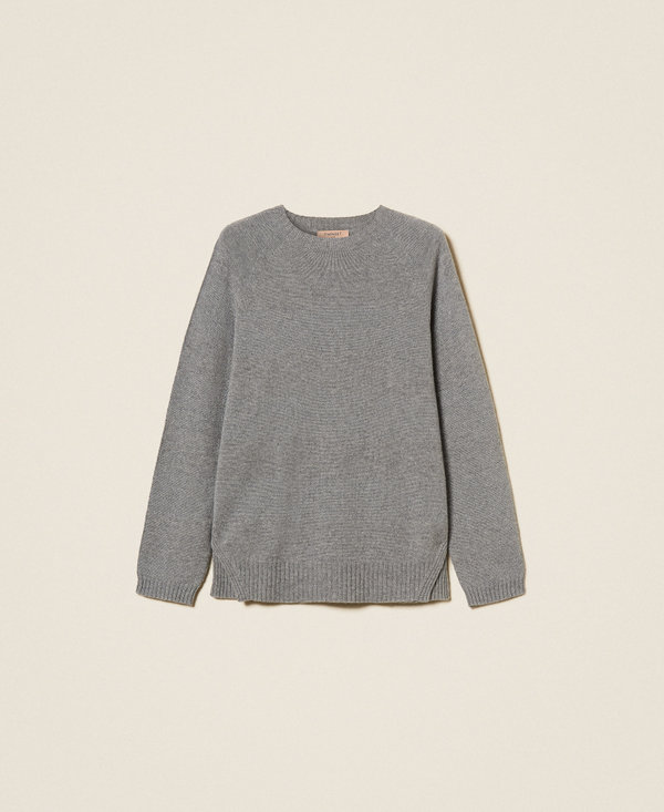 Pull en laine mélangée avec rayures et lurex