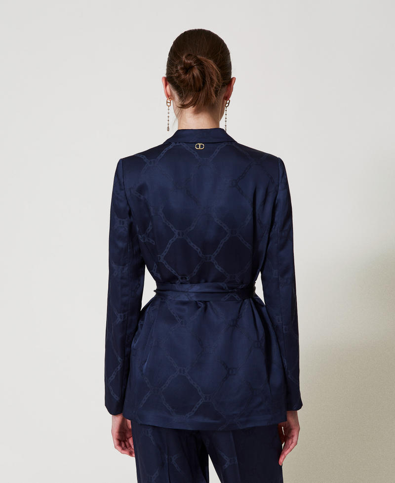 Giacca blazer con Oval T jacquard