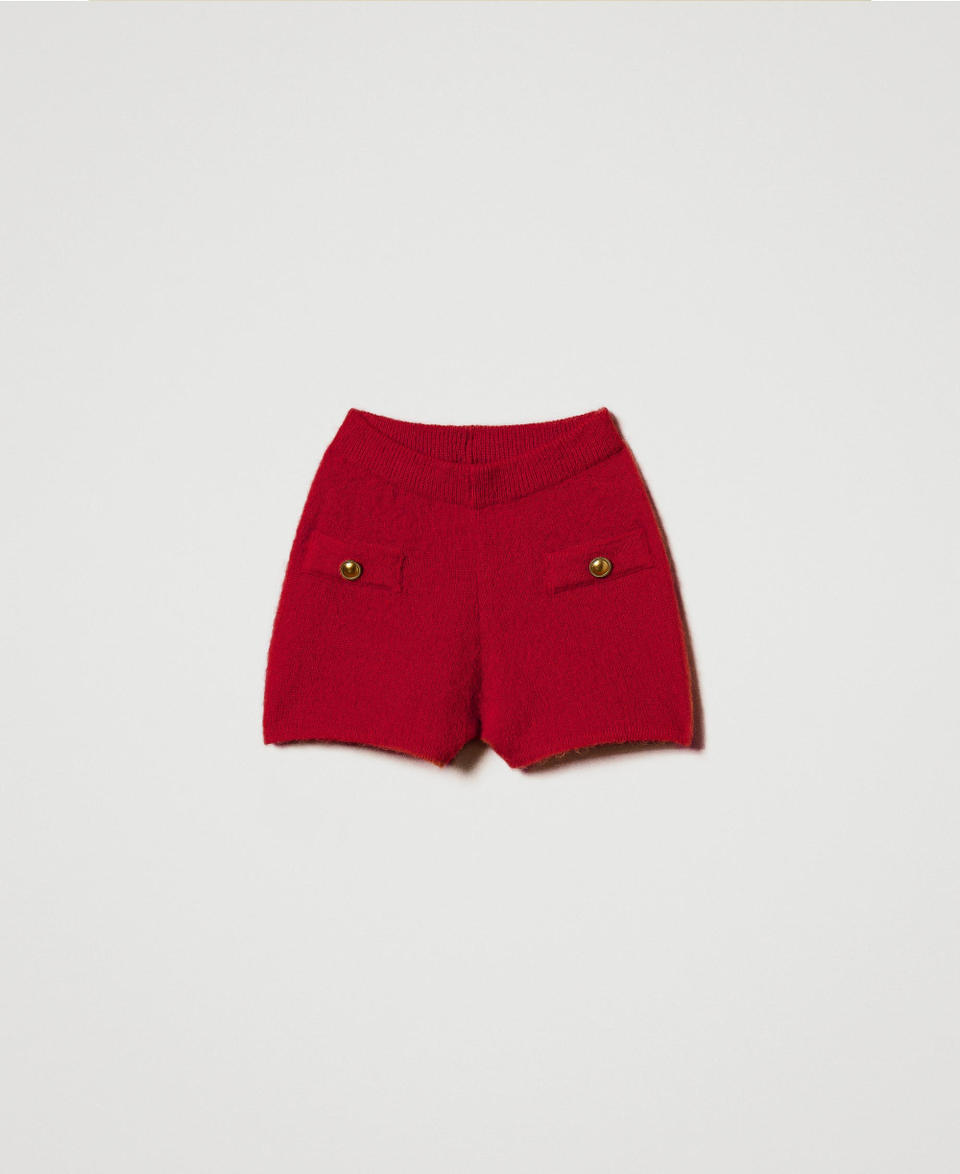 'Emily' mohair blend knit shorts Venetian Red Woman 242TS3271_00740_S0