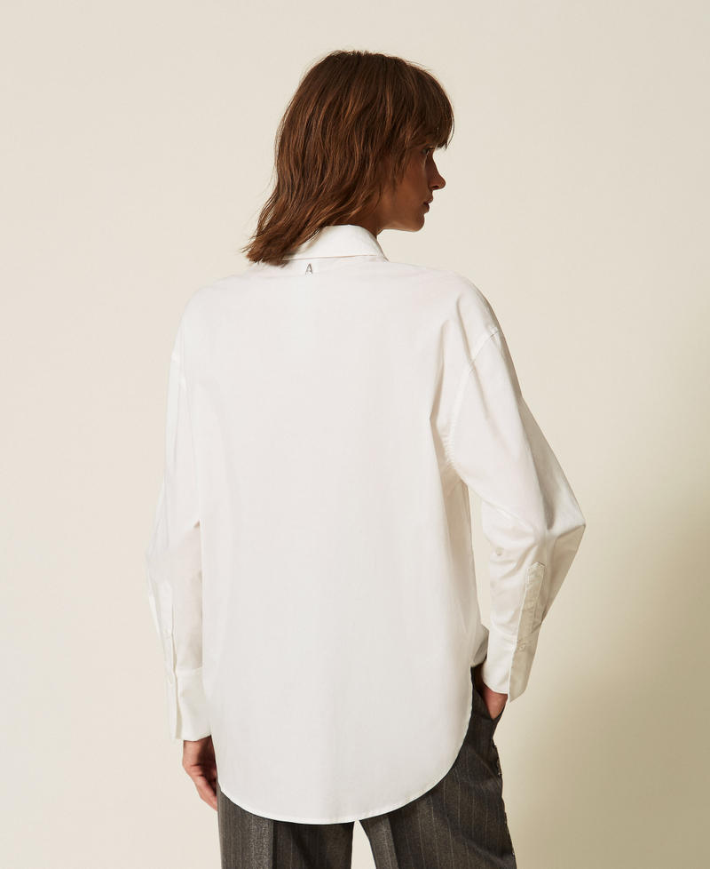 Camicia in popeline con ricamo Off White Donna 262AP2322_00526_03