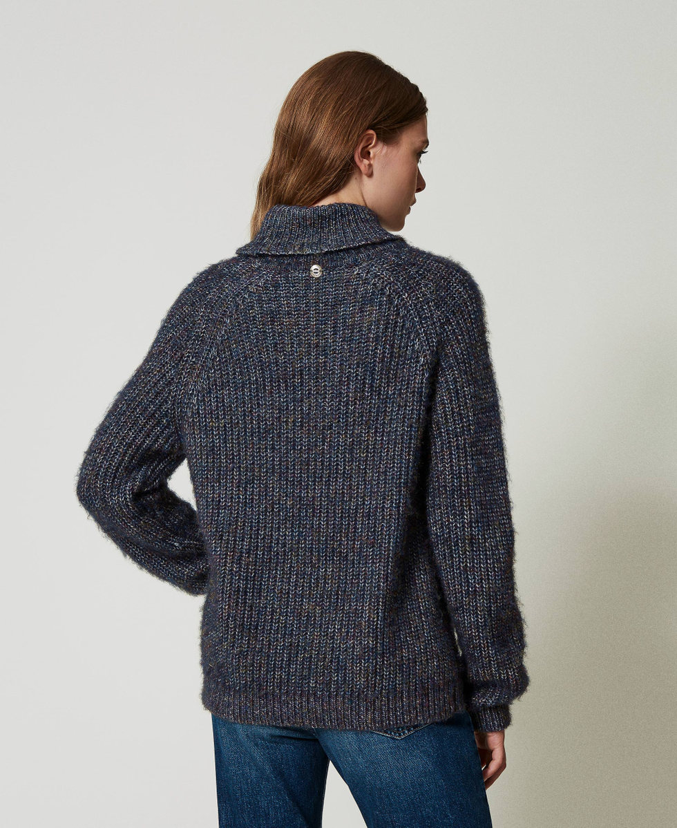 Multicolour yarn jumper with lurex