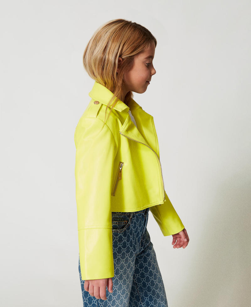 Bikerjacke aus Lederimitat Yellow Plum Mädchen 251GJ2561_12124_02