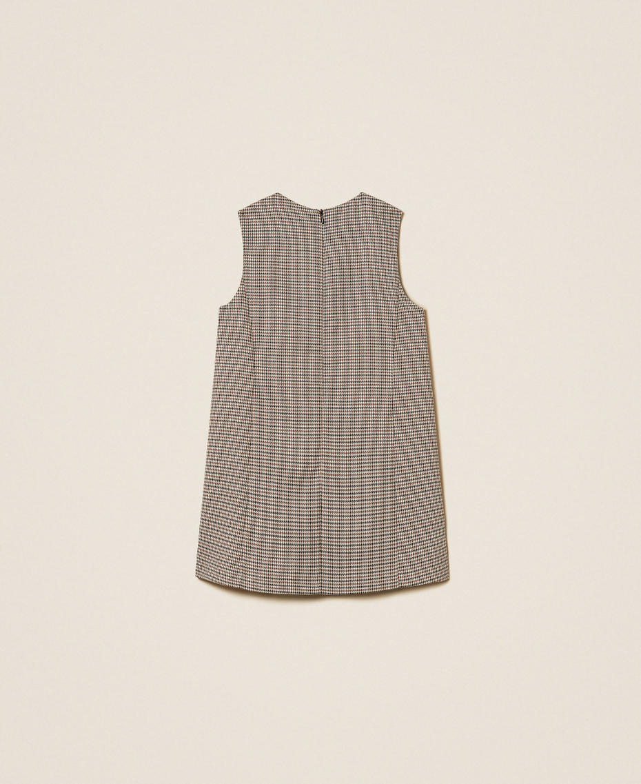 Houndstooth short dress Camel Houndstooth Girl 252GJ2100_12717_S1