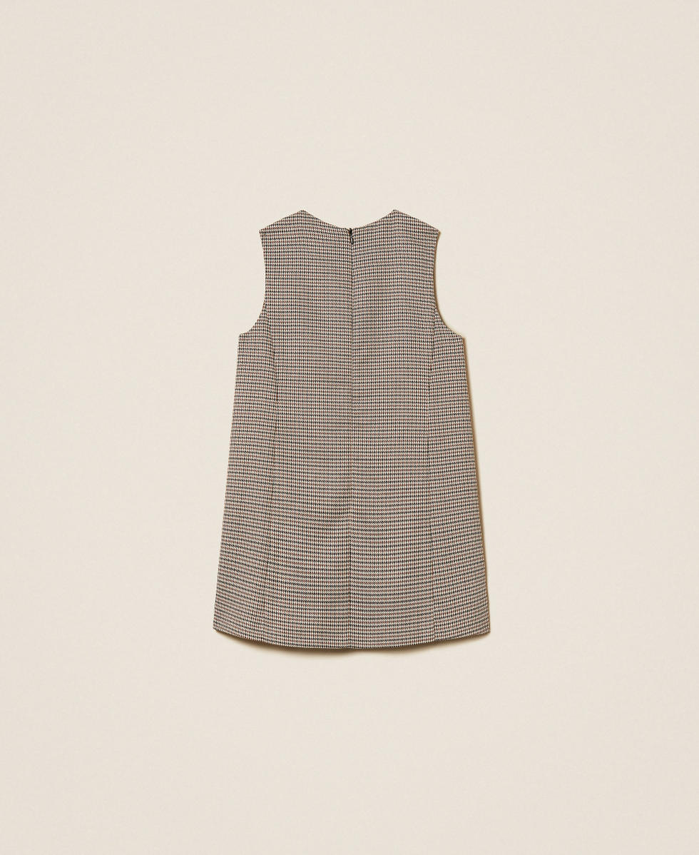 Houndstooth short dress Camel Houndstooth Girl 252GJ2100_12717_S1