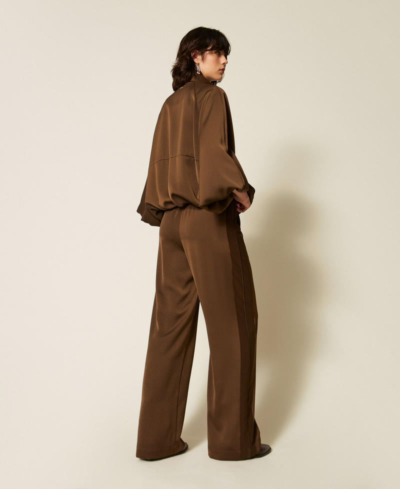 Envers satin palazzo trousers Darkness Brown Woman 262TP2133_13411_03