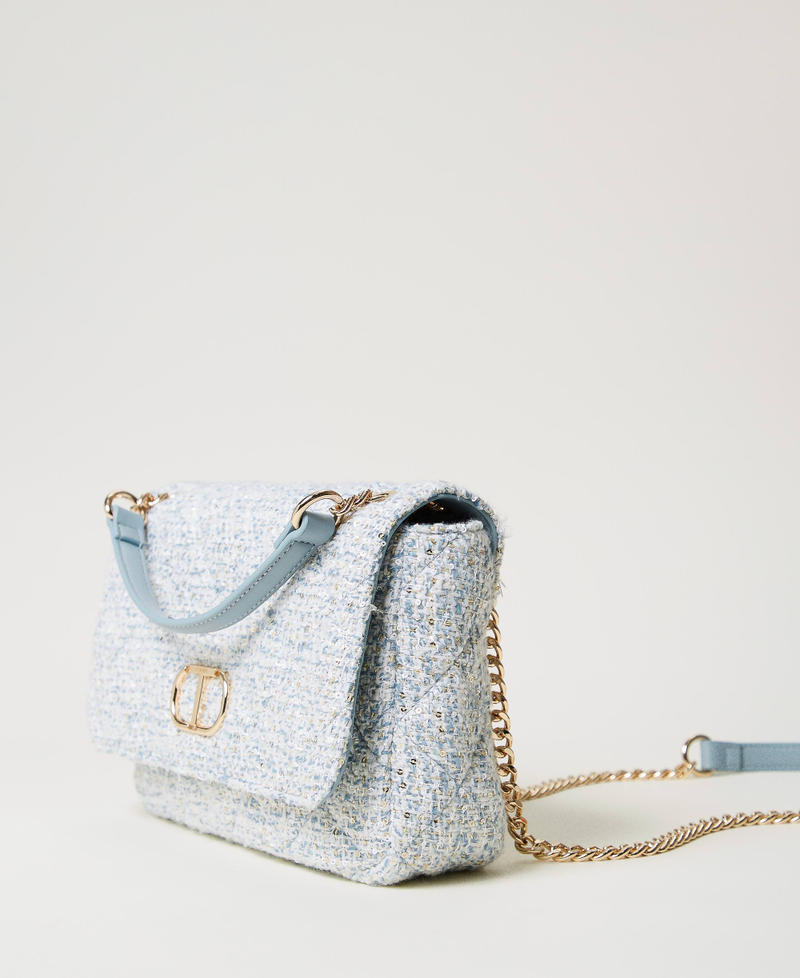 Medium ‘Audrey’ jacquard shoulder bag Dusty Blue Woman 251TB7480_00485_02