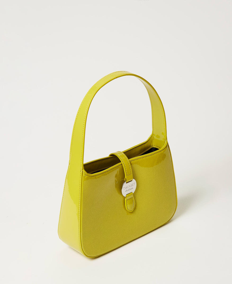 Faux patent leather hobo bag Citronelle Woman 251AA7010_00910_02