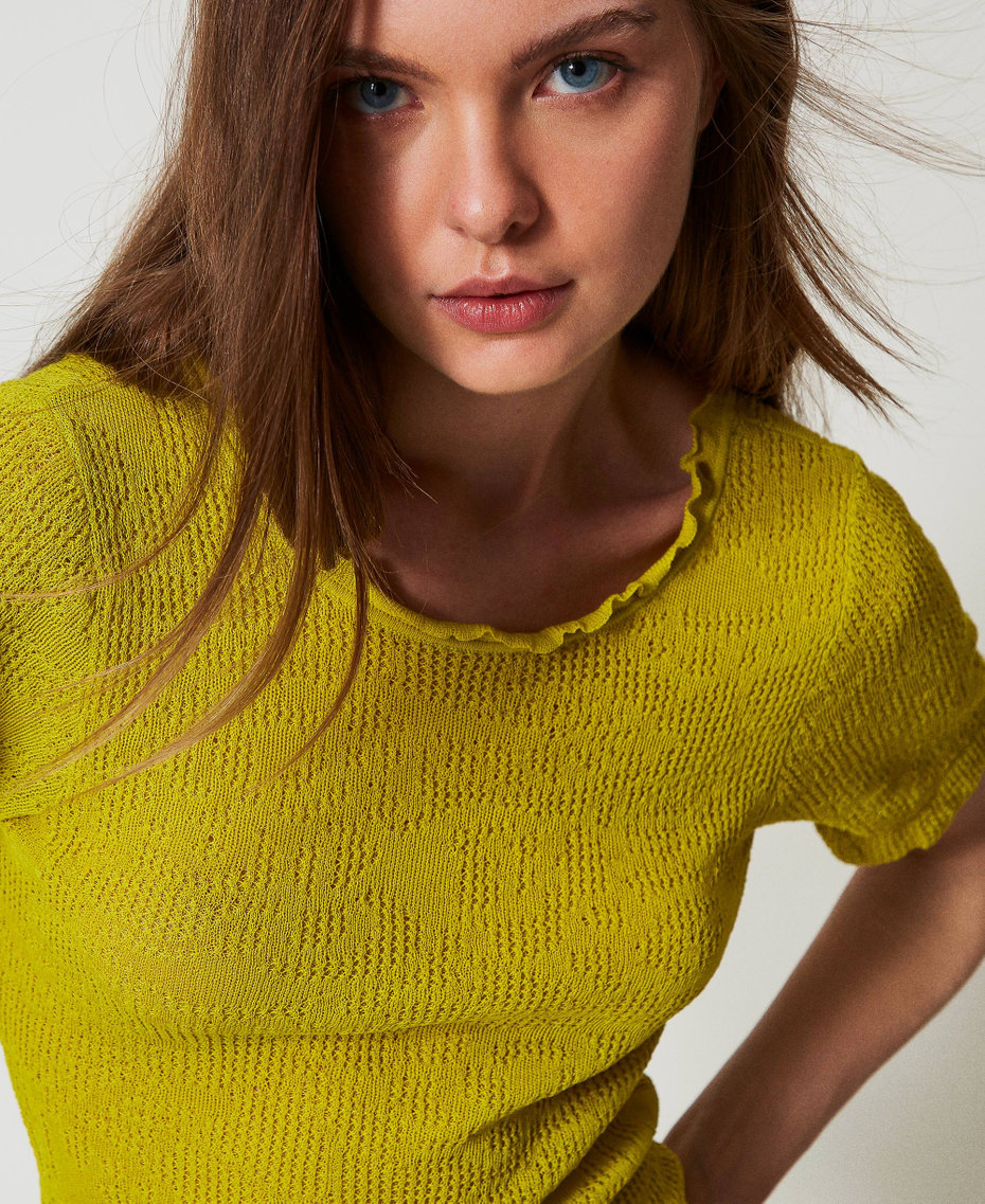 2-in-1-Pullover aus floralem Jacquard Citronelle Frau 251AP3211_00910_03