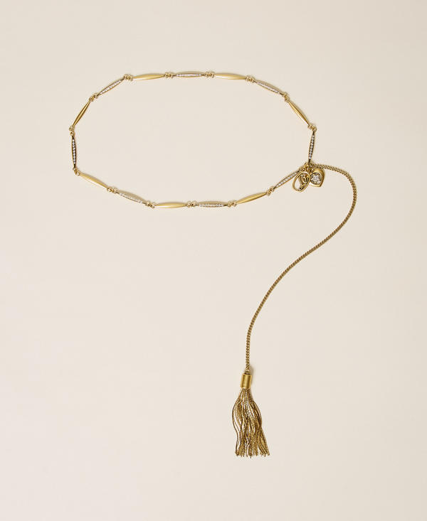 Chain belt with tassel pendant
