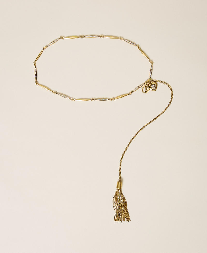 Chain belt with tassel pendant Natural Old Gold Woman 262TO5680_13015_01