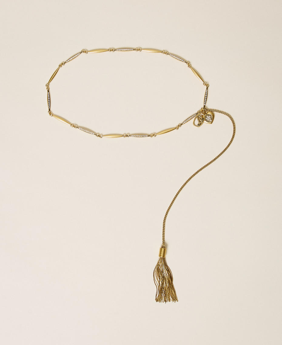 Chain belt with tassel pendant Natural Old Gold Woman 262TO5680_13015_01