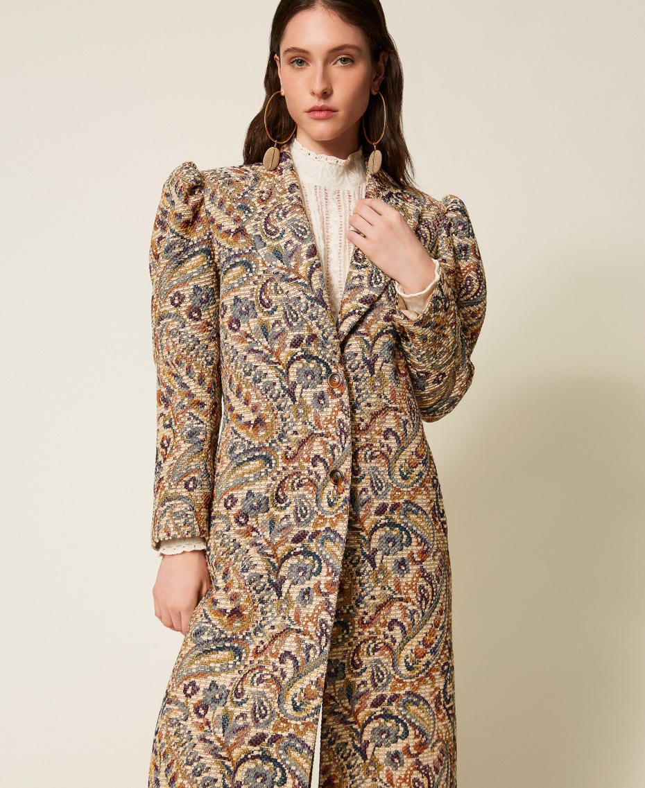 Jacquardmantel mit Kaschmirmuster Jacquard Cachemire Multicolor Frau 252TS2372_13095_04