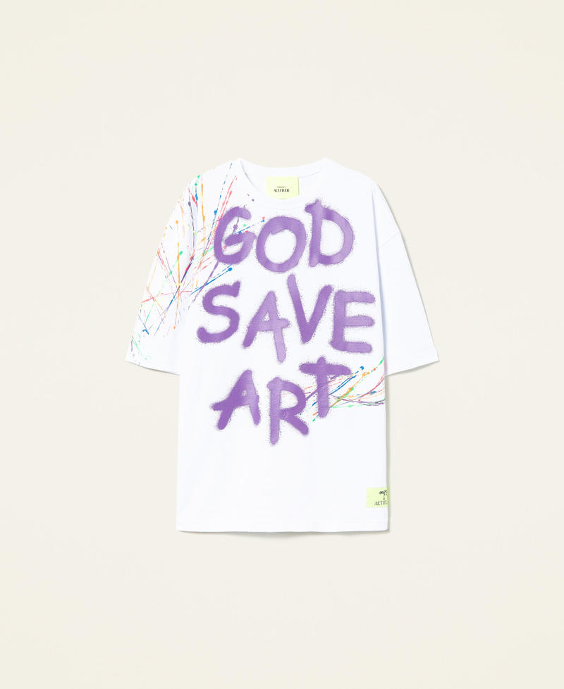 T-shirt unisex MYFO 'God Save Art' Bianco Unisex 999AQ2012-0S