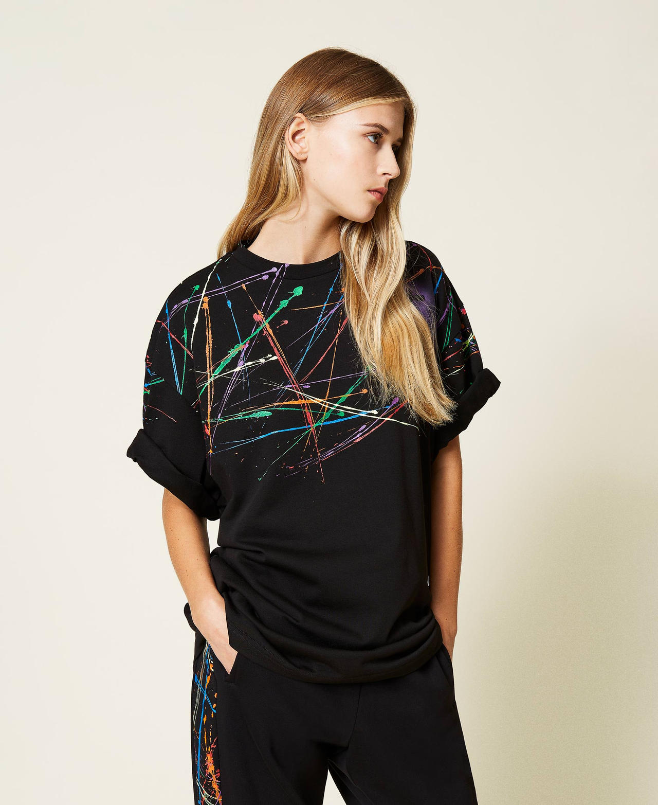Hand painted MYFO unisex t shirt Unisex Black TWINSET Milano