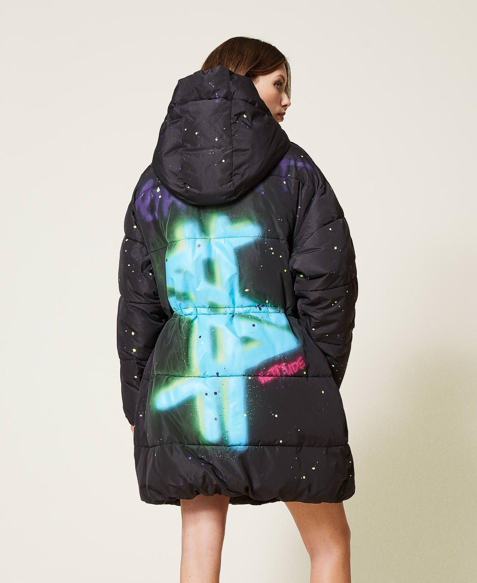 Hand-painted MYFO puffer jacket Unisex, Black | TWINSET Milano