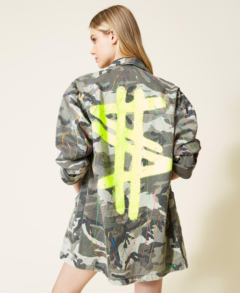 Camouflage print jacket top