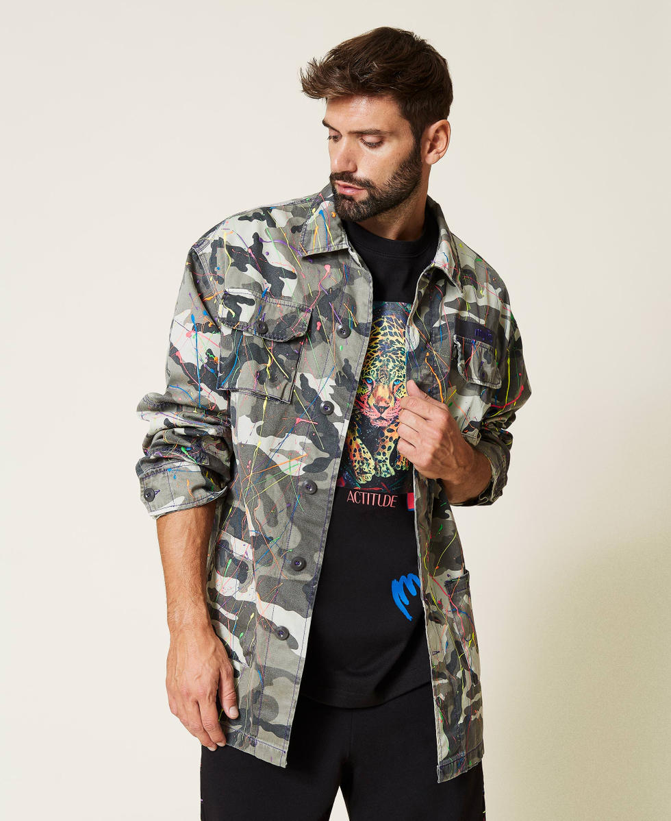Camouflage print jacket cheap
