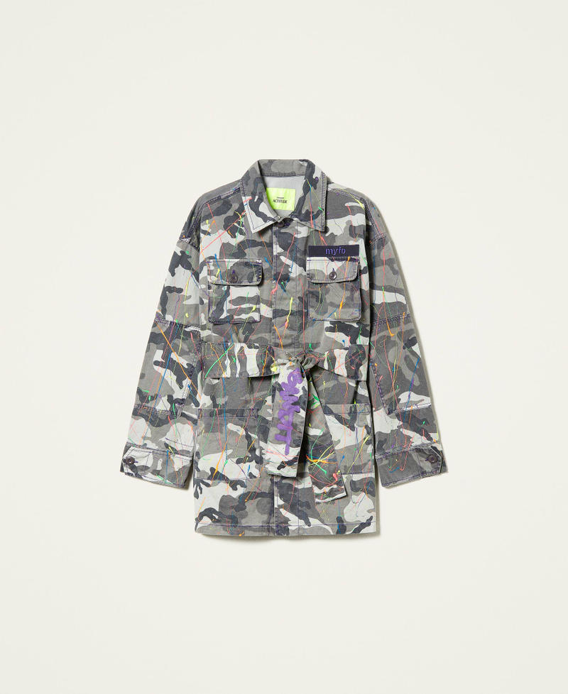 Blouson unisexe Myfo avec imprimé camouflage Imprimé « Hiding Pattern » Gris Unisexe 999AQ208A-0S