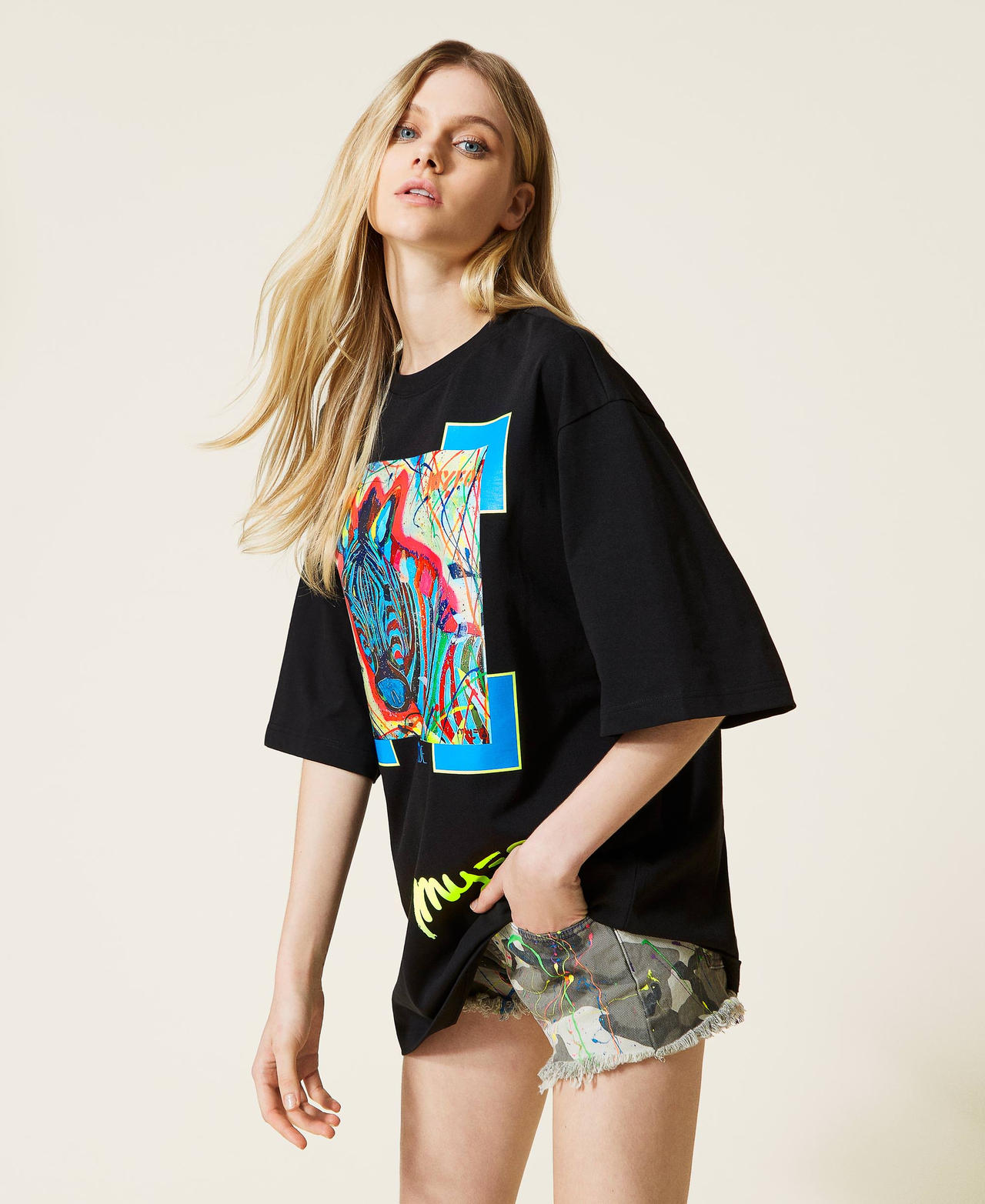 Camiseta Myfo con estampado de cebra